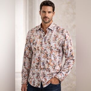 ROBERT GRAHAM Classic Fit Shirt Medium Multicolor Abstract Print Button Front